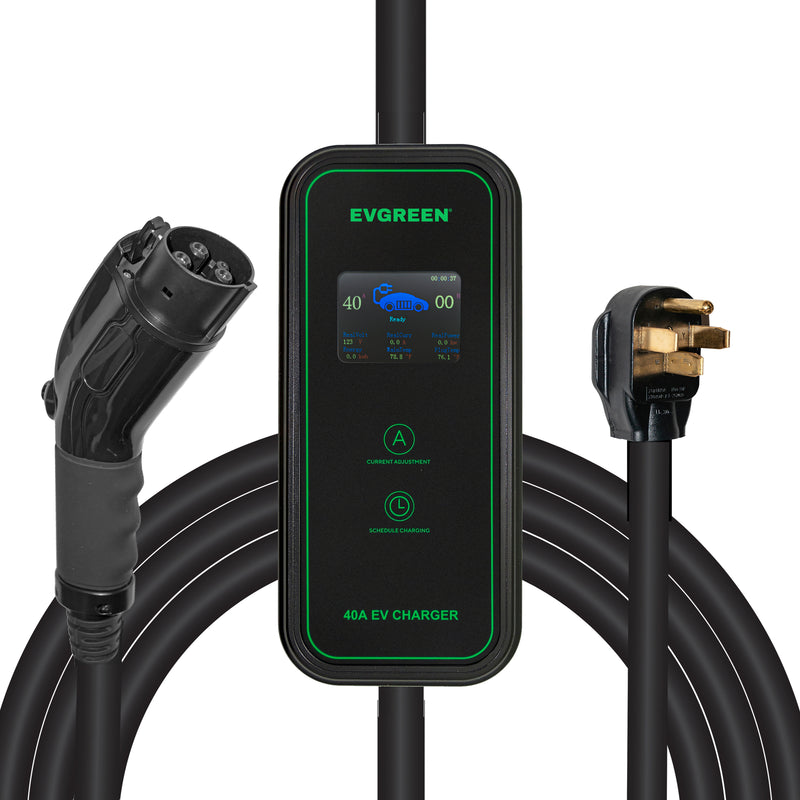 40Amp Level 2 EV Charger for J1772 or NACS (Tesla) EV |  25/30/40/50ft | 240V (HDEV0101A)