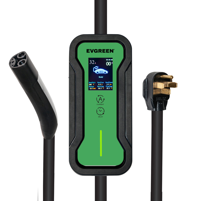 32Amp Level 2 Portable EV Charger for J1772 or NACS (Tesla) EV | 25/30/40/50ft | 240V (HDEV0104B)