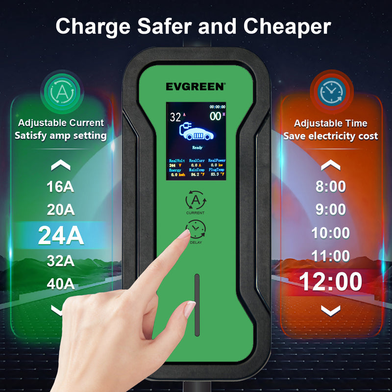 32Amp Level 2 Portable EV Charger for J1772 or NACS (Tesla) EV | 25/30/40/50ft | 240V (HDEV0104B)