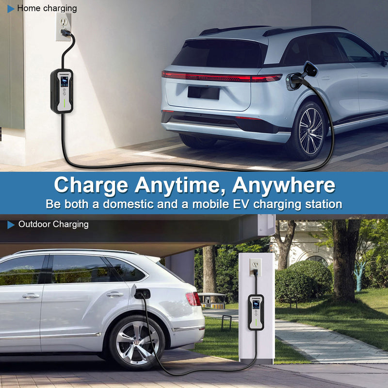 16Amp Level 1 & 2 Portable EV Charger for J1772 or NACS (Tesla) EV | 25/30/40/50ft | 110V-240V (HDEV0104C)